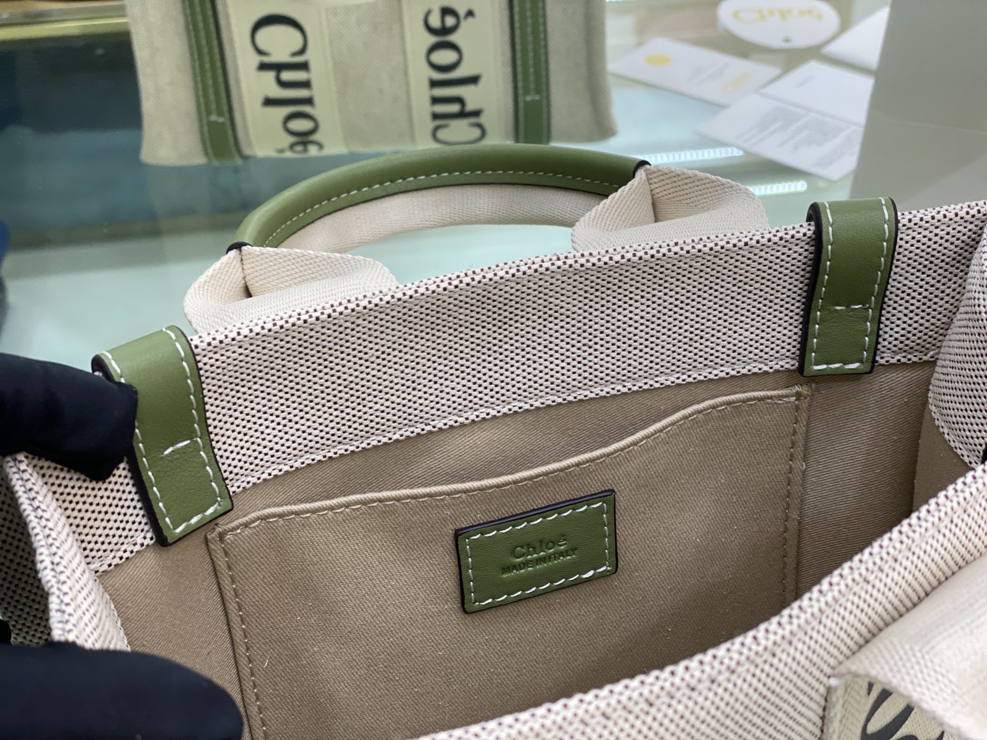 Chloe Small Woody Tote Bag In Linen